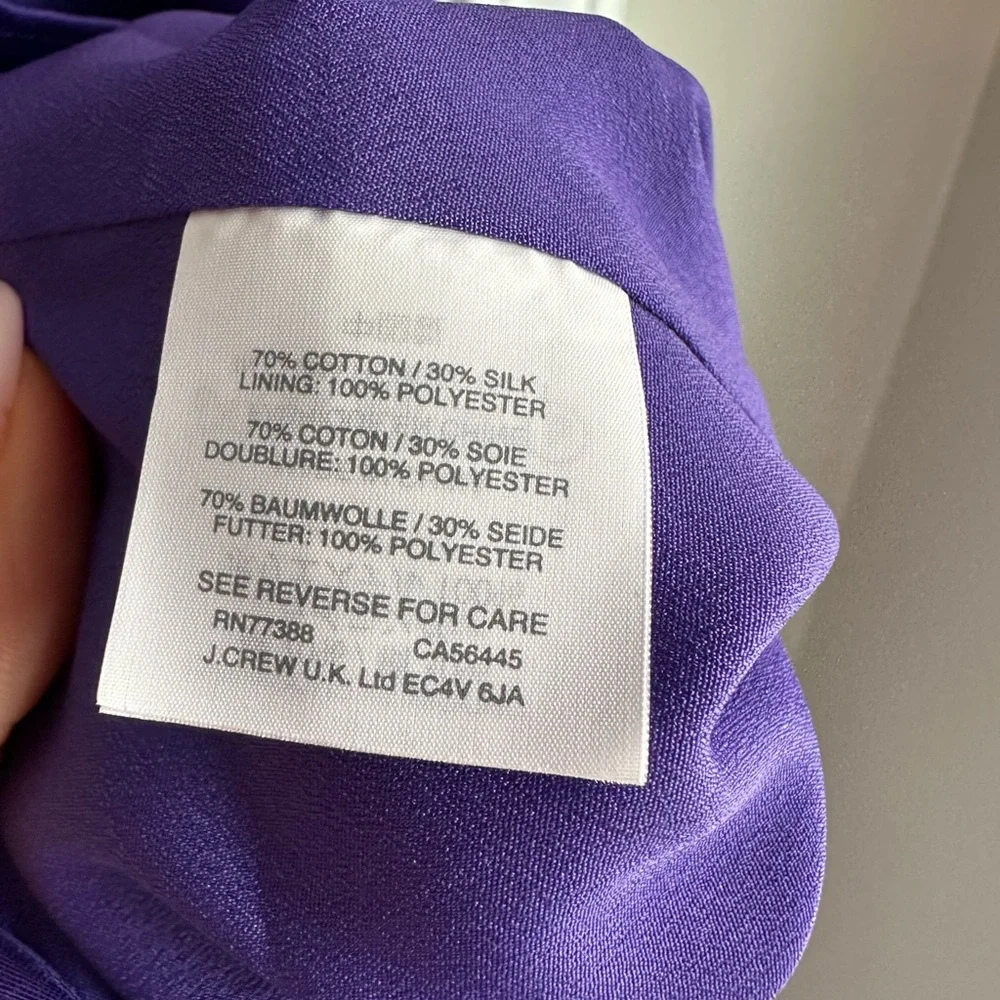 J. Crew Women’s Ruffle One Shoulder Dress Purple NWT Size 8